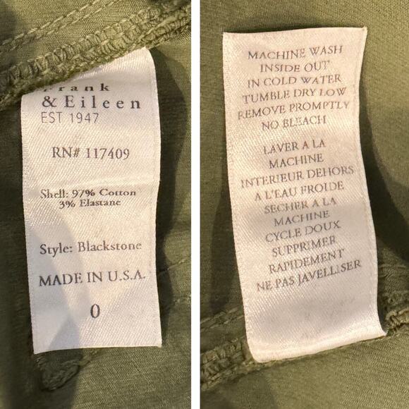 Frank & Eileen Blackstone Utility Pant Size 0 - Picture 7 of 7